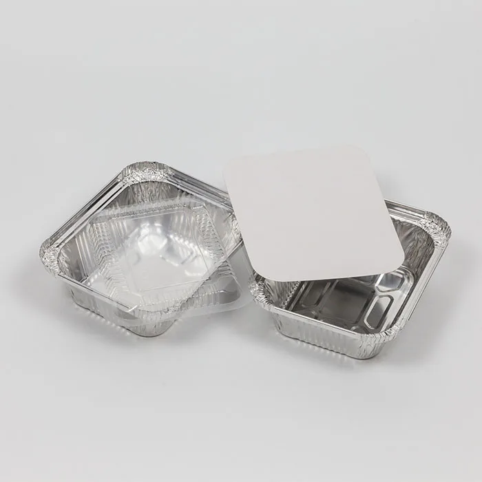 Wholesale uk market tamper proof food thick no2 8x4x2 aluminium foil container sets with plastic cover