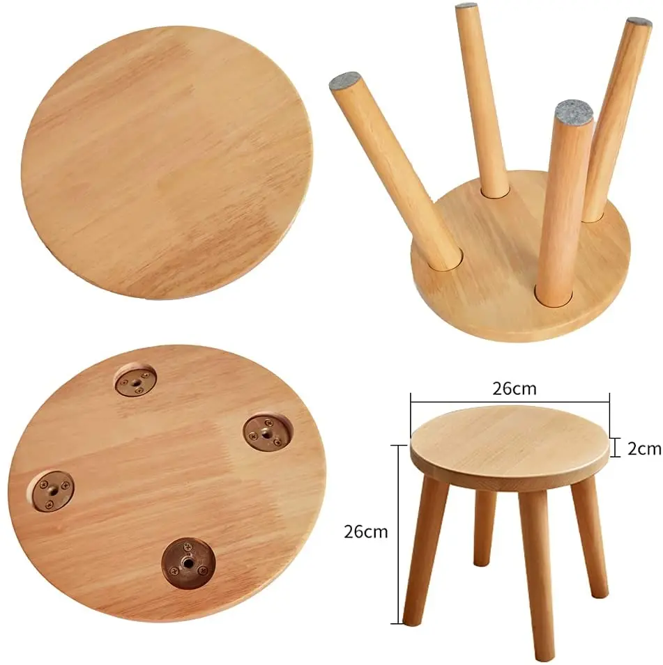 Chinese Traditional Solid Wood Children Leisure  Low Square Stool, 4 Legs Wooden Stool