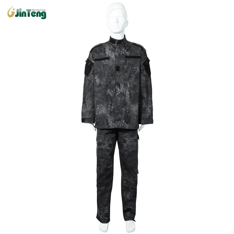 Customized Black Python Camouflage Suit Security Guard Dress Uniform Outdoor CP Twill Camo Security Uniform
