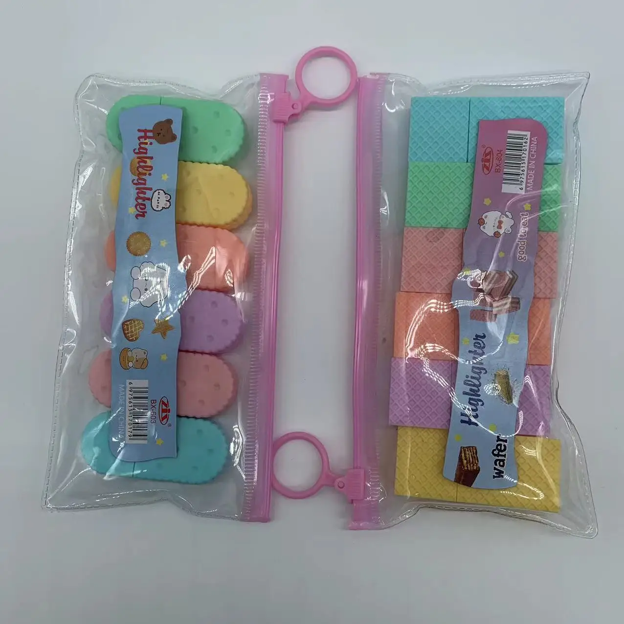 B&X New Design Cookie Shaped Multicolor Highlighters Pack Highlighter Marker Pen Quick Dry