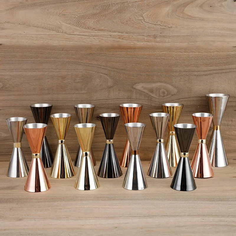 25ml/50ml 30ml/60ml 45ml/60ml Vodka Whiskey Jigger Bar 20-50 ml 1oz/2oz Rose Gold Measuring Jigger Cocktail Measuring Cup
