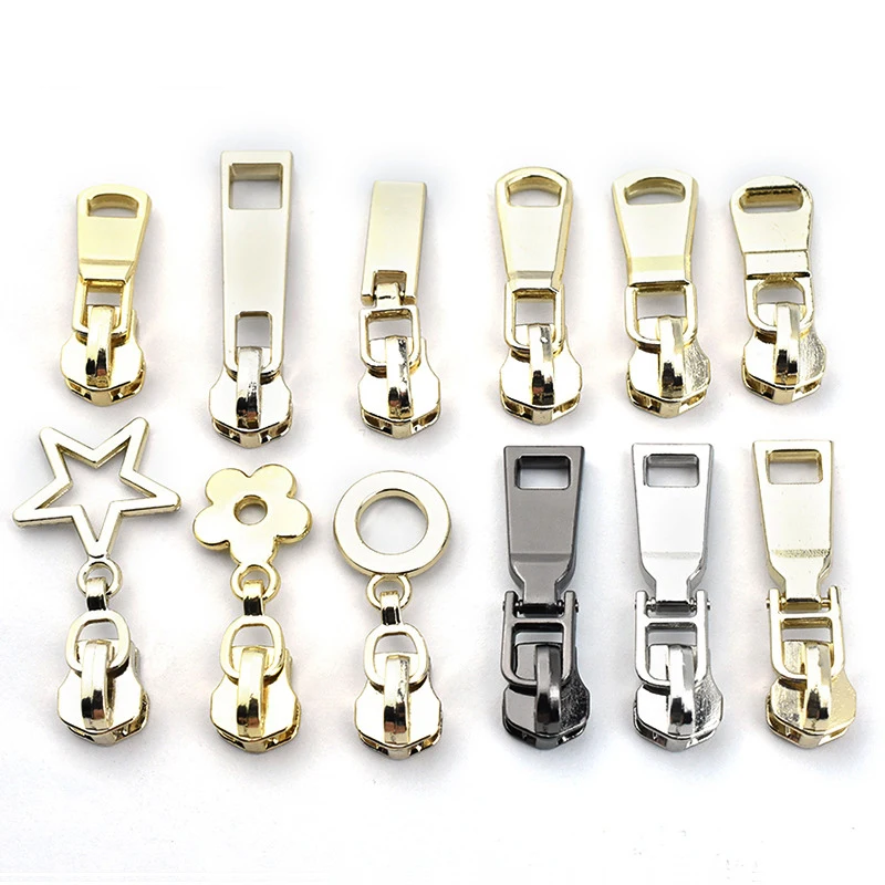 Пользовательский съемник молнии одежда металлик молния головка дизайн бренда логотип сумка молния слайдер на заказ металлическая молния тянуть