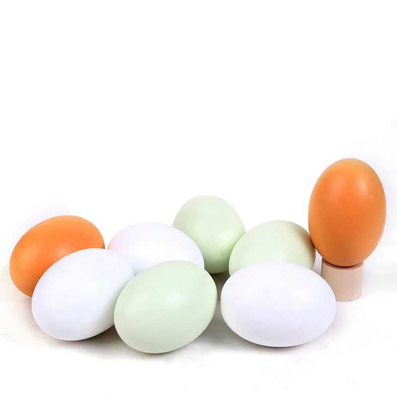 Wholesale Wooden Decorative Colorful Easter Eggs Ornaments For Gift Easter Eggs Wooden Fake Eggs