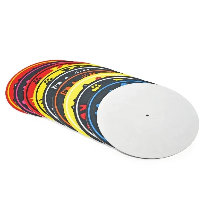 OEM New Felt Record Pad Gramophone Vinyl Record Pad Printed Creative Pattern CD Non Slip Mat Turntable Slipmats
