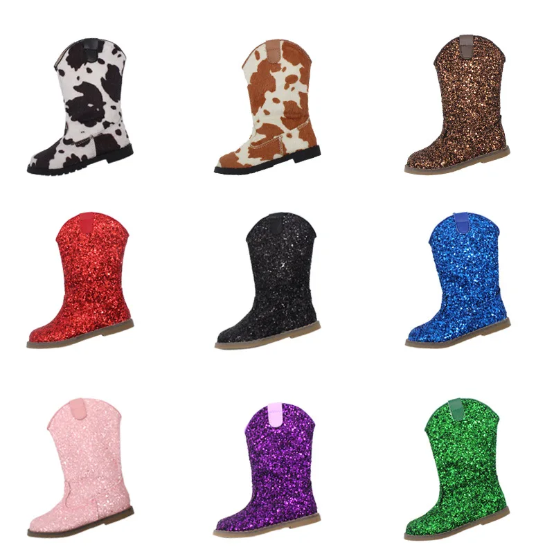 Autumn and winter 2022 spring onion pink Gretel pink high tube boots middle and small girls Western Cowboy Boots