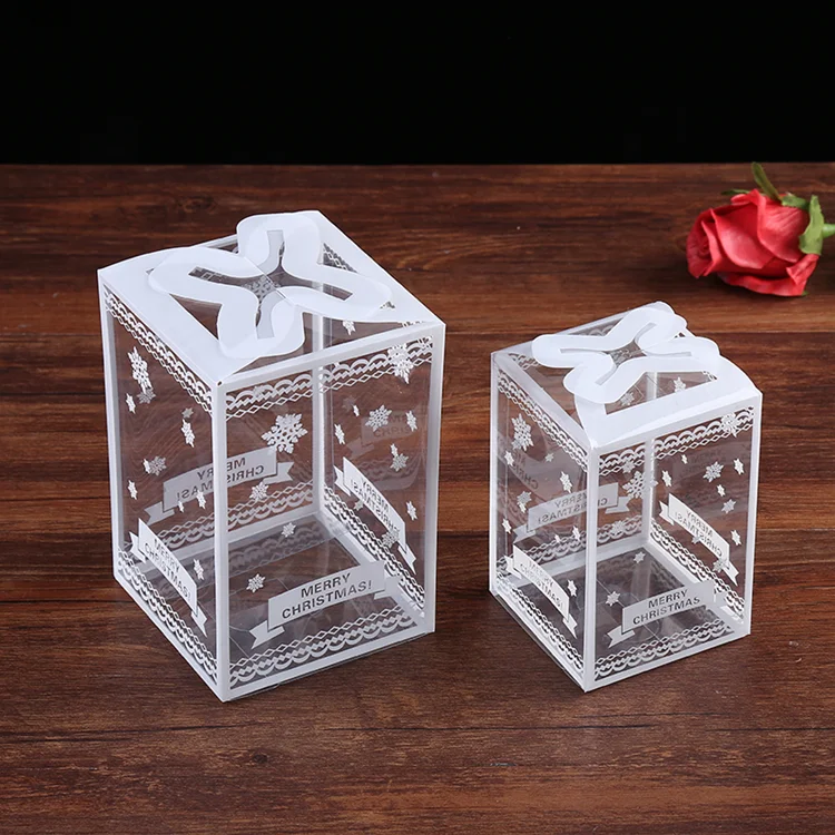 Small clear PVC PET plastic gift box Christmas gift packaging box direct factory
