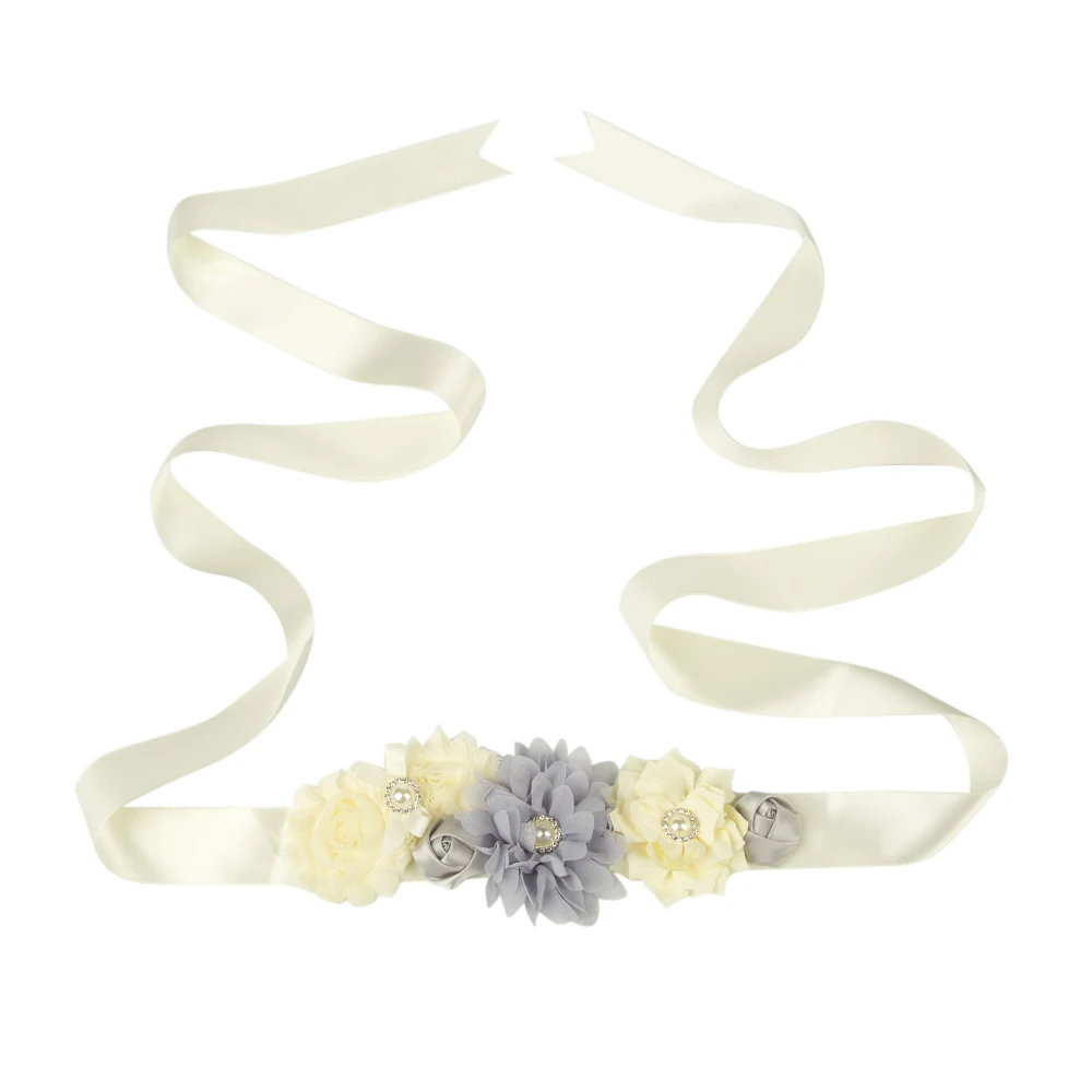 Colorful Bridal Belt Wedding Party Flower Waistband For Dress Pregnant Woman Fabric Sash Belt