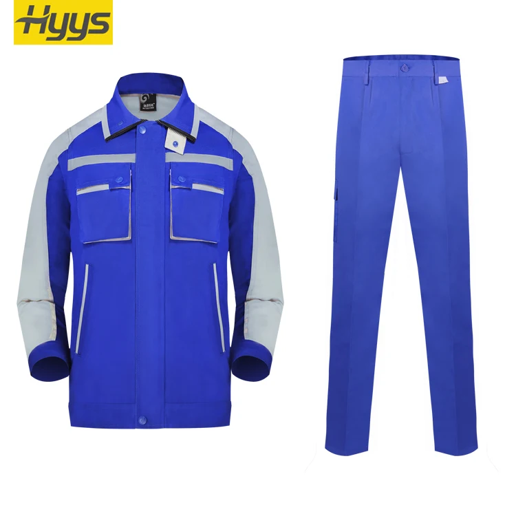 Spring autumn workwear Polyester cotton thick canvas Big pocket auto repair suit Work Clothes
