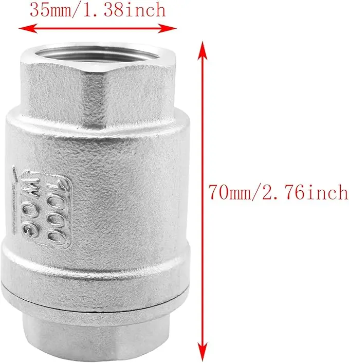 Wholesale  Stainless Steel  316  Valve Thread Spring Check Valve  For Oil Water Gas