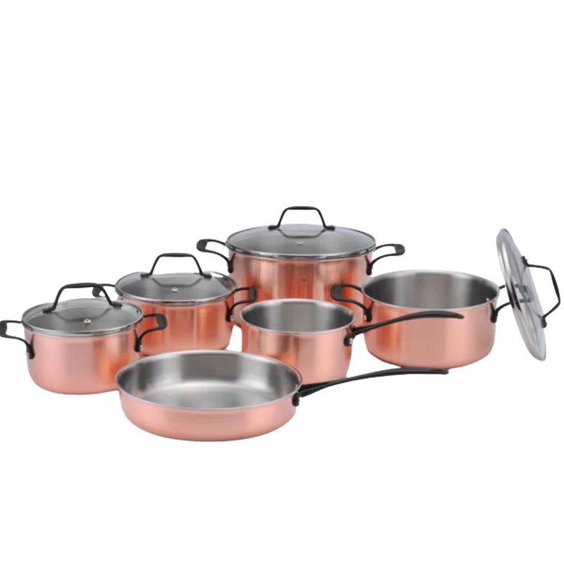 2.0-3.0mm Triply Copper Stainless Steel Cookware Set Dutch Oven Casserole Induction Available