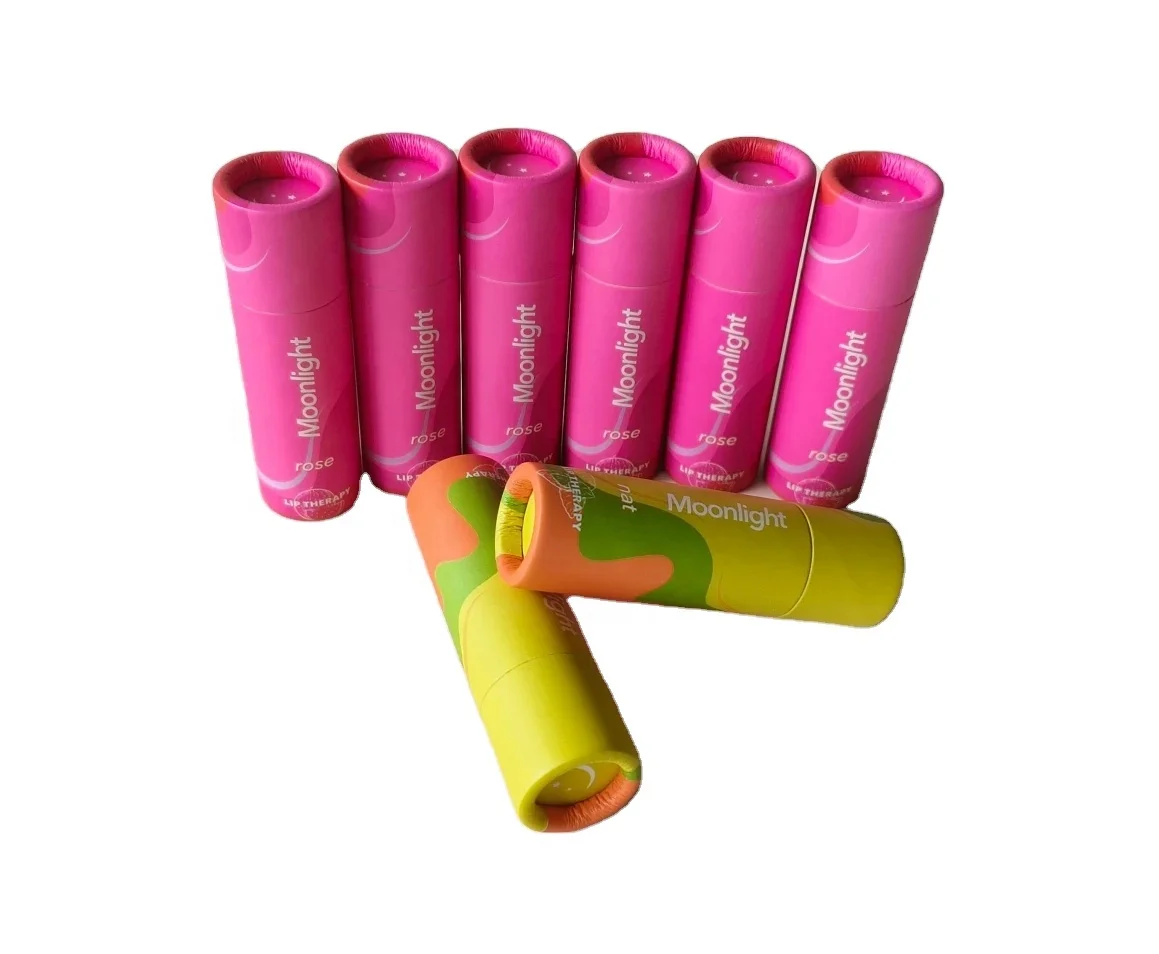 Wholesale kraft Lipsticks Cardboard Lip balm push up paper deodorant  container Eco friendly tube oil-resistant tube