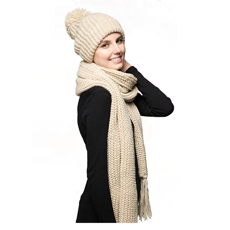 Комплекты женских вязаных шарфов и шляп на заказ