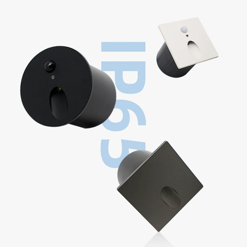 GONSU modern round led stair light step wall lamp hallway bedroom recessed stair light with motion sensor