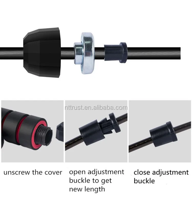 New Design Steel Wire adjustable Fitness Sports handle Jumping Skipping Rope