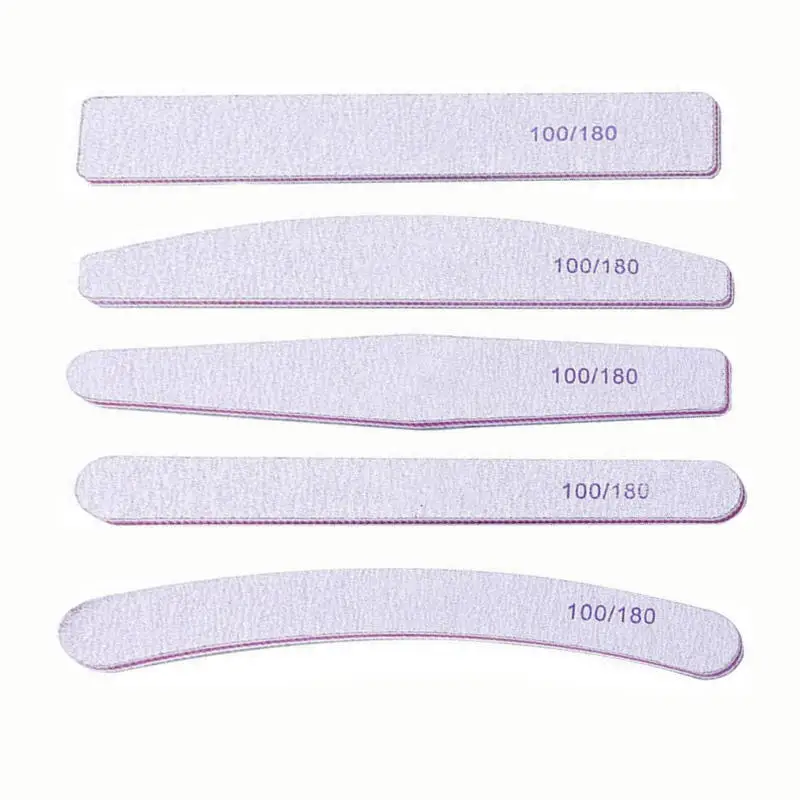 OEM Logo Professional Custom Printing Double Side Disposable Zebra Nail File 100/180 Grit Sandpaper Nail File