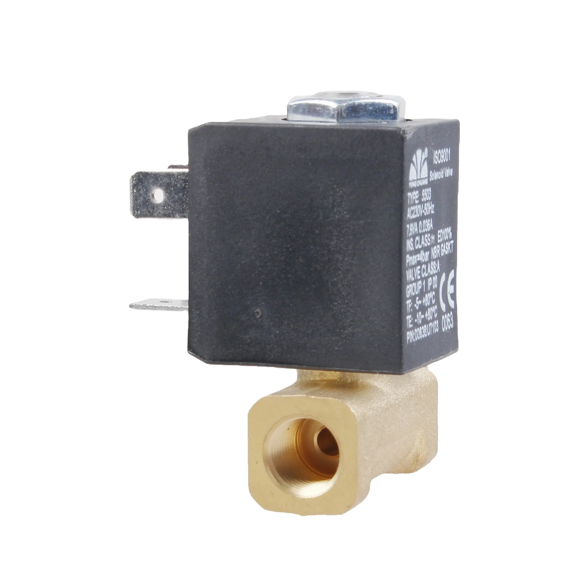 Yongchuang  5503  quick fitting  threaded brass  steam ironing machine gas solenoid valve
