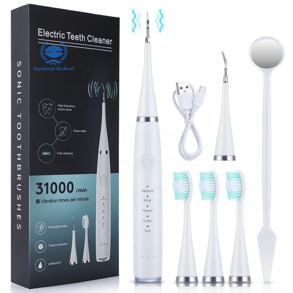 Household electric dental scaler portable six-in-one oral cleaning kit