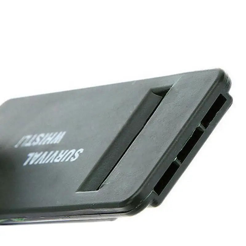 Outdoor plastic emergency three-frequency survival Flat Whistle