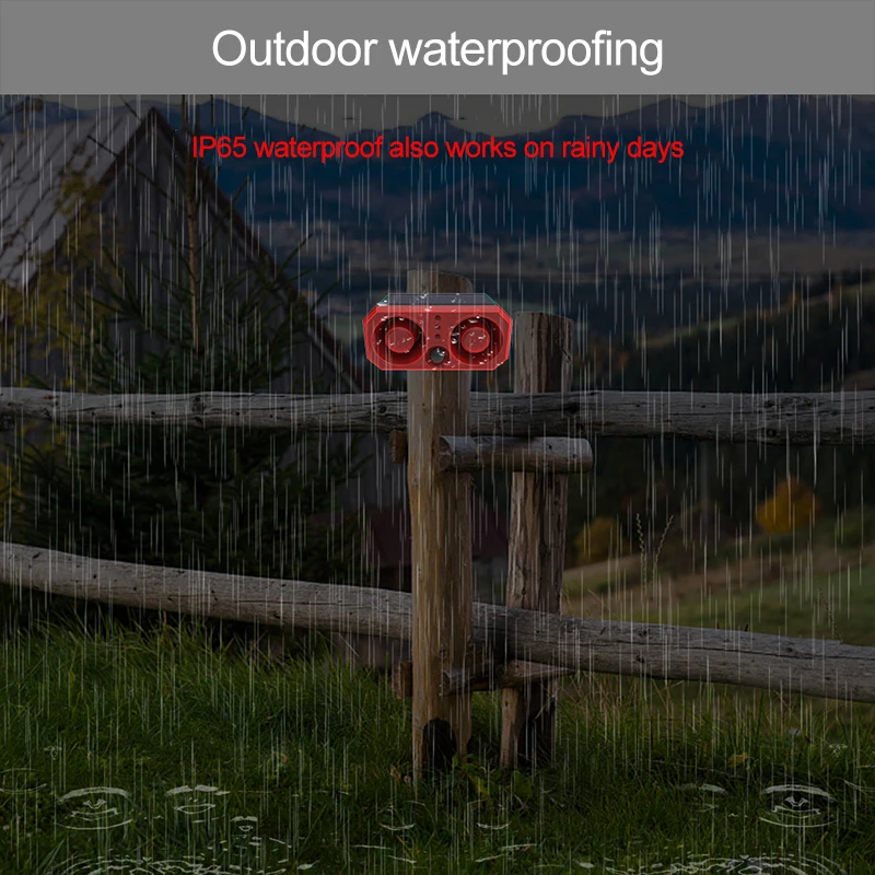 High Quality & Best Price Solar Alarm Double Horn Alarm Light Infrared Sensing Animal Repeller