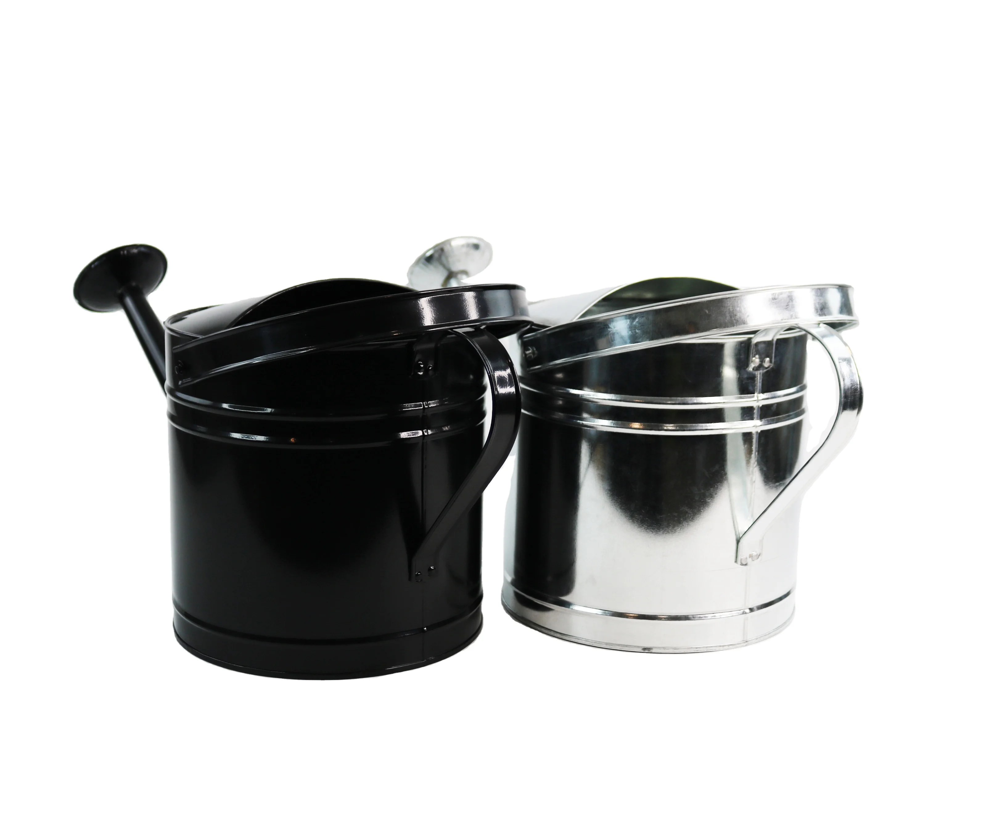 10L Semi-open Nordic simple large galvanized iron metal home and garden plant flower watering bucket with shower head