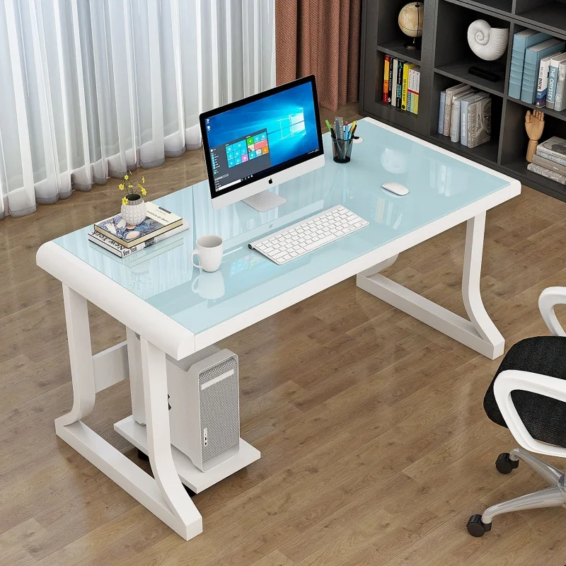 2022  modern household minimalist  tempered glass keyboard support office computer study desk