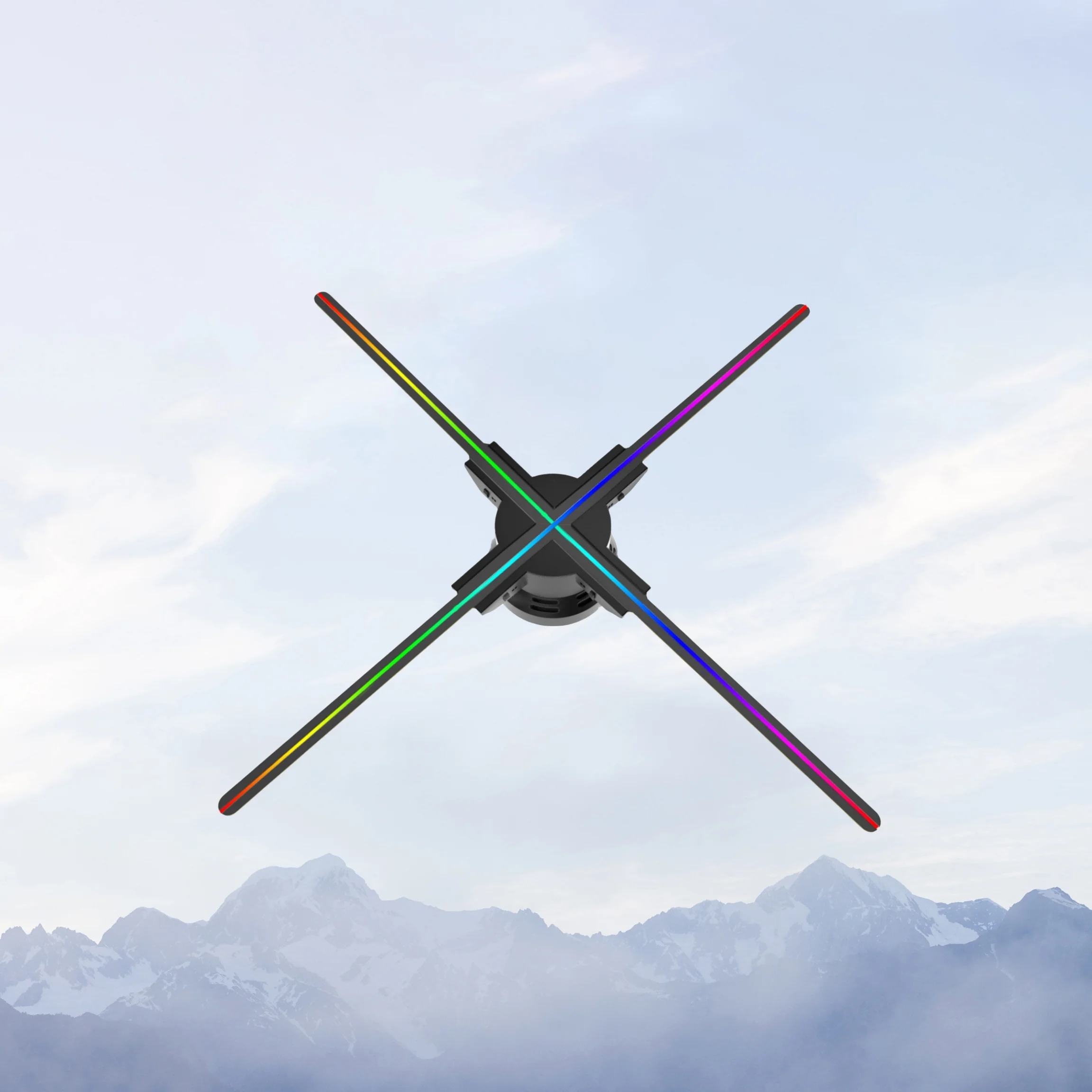 Naked-eye 3D holographic projector, LED stereo rotating levitation, aerial imaging, fan screen, wall-mounted advertising mach