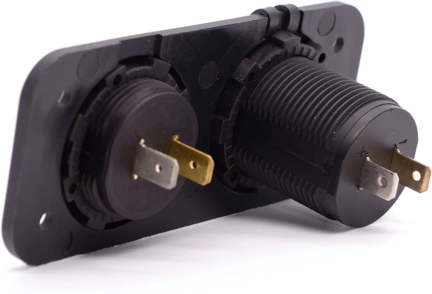 Dual USB Port Power Socket Outlet Charger Adapter 3.1A + 12V LED Voltmeter for Motorcycle Car Marine Boat Rv ATV Caravan Vehicle