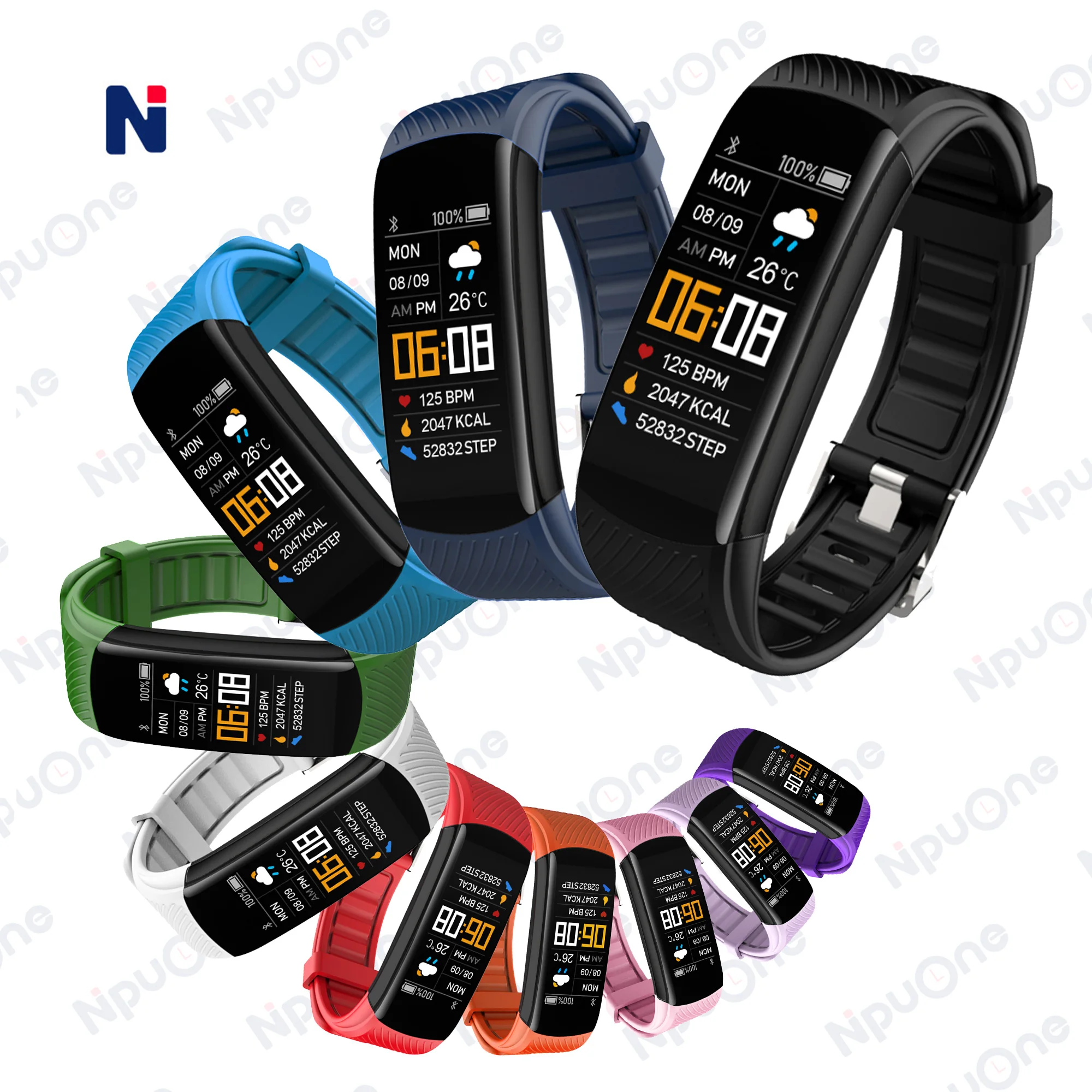 Heart rate blood pressure oxygen smartwatch Fitness sport GPS Smart Bracelet Heart Rate Smart Watch Band Smartband