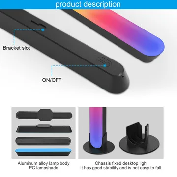 RGB Smart LED Light Bar WiFi Bluetooth Desktop Background Atmosphere Light Music Sync TV Wall Computer Game Bedroom Night Light