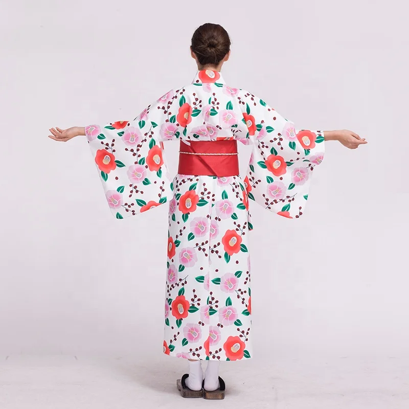 Кимоно Jitsugyo женское традиционное простое в использовании, юката, халат (японское повседневное кимоно), полный комплект 4
