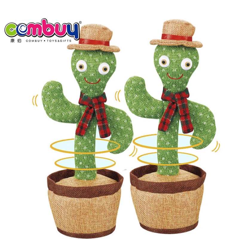 Electric music talking twisting kids play plush dancing cactus toy