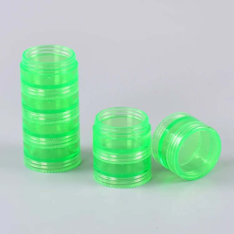 MM-PB045 Cheap Price Medical Purple Clear Eco-friendly Plastic 7 Days Weekly Detachable Stackable Cylinder Pill Box