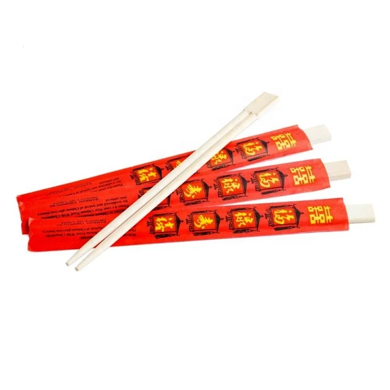 Custom Logo Engraved Chopsticks Personalized Korean Sushi Paper Sleeves Cover Bamboo Chopstick