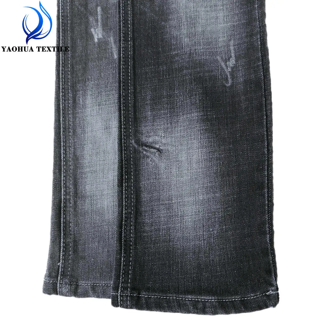 Высококачественная тканая хлопчатобумажная ткань из спандекса полиэстера стрейч зашипованная джинсовая
