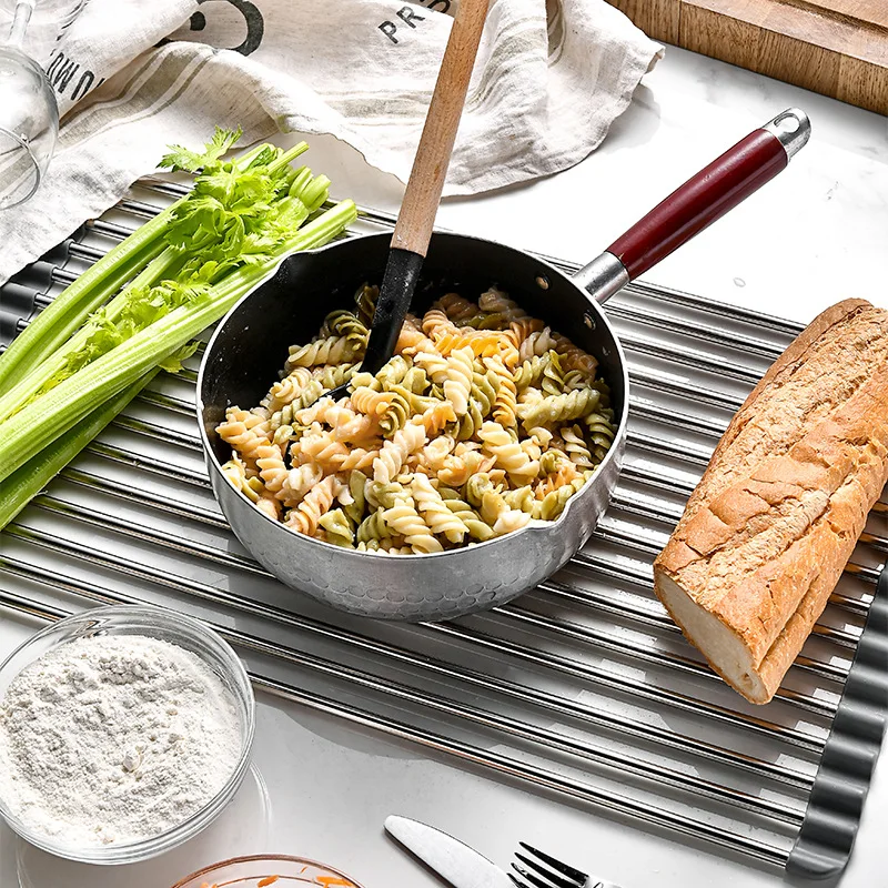 Multi functional silicone drain roller shutter, household bowl and chopstick storage rack, stainless steel sink rack