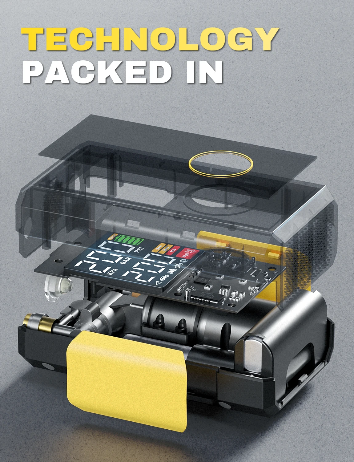 Wireless Multi-Function Emergency Car Jump Starter With Air Compressor Tire Inflator Portable Air Compressor Power 10000mAh