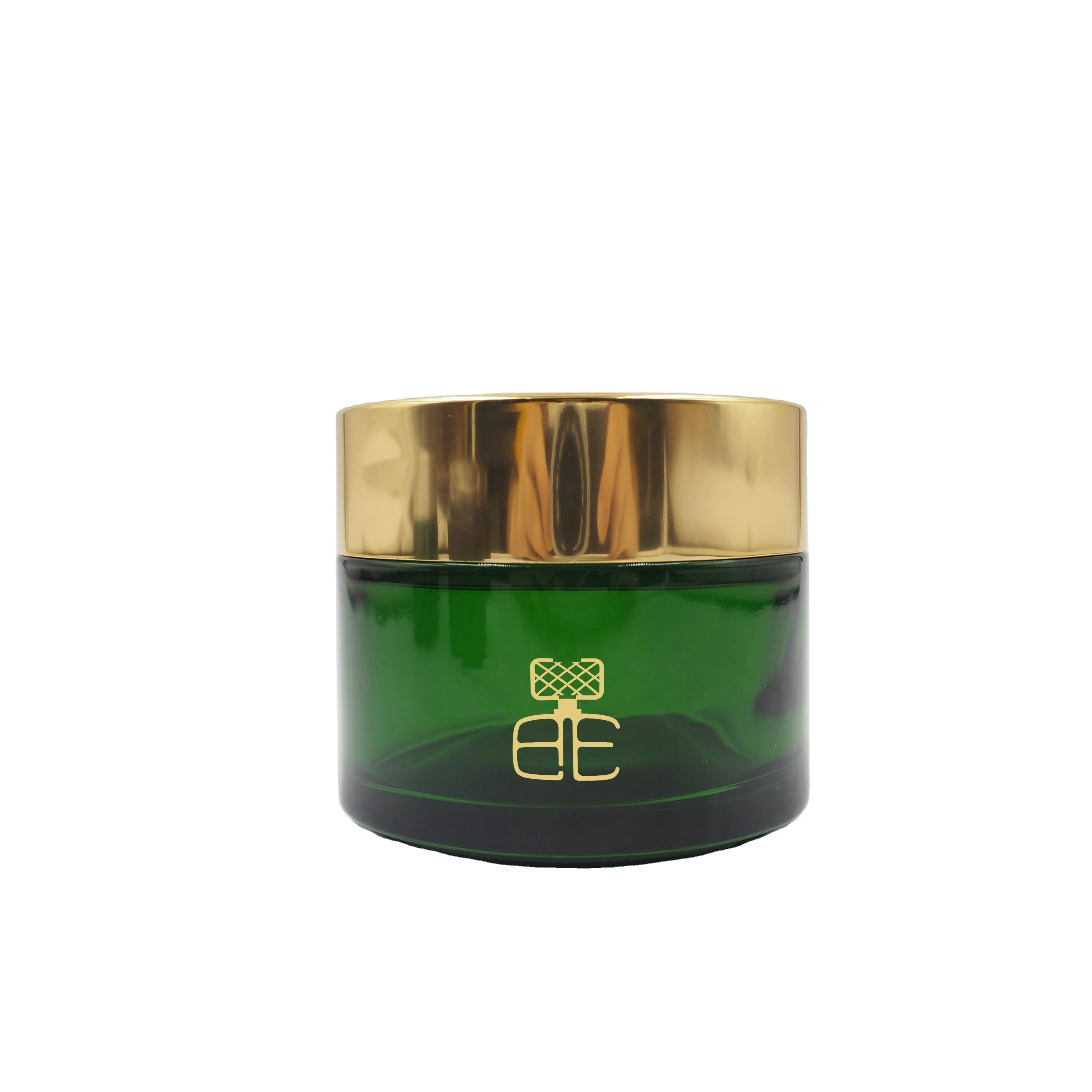 100G Green Color Coating Bakhoor Jar Hot Stamping Logo Cream Glass Jars And Bottles