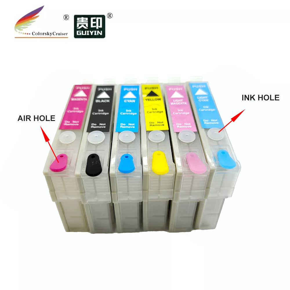 RCE791-796 refillable refill ink cartridge for Epson T0791 - 0796 79 Stylus Photo 1400 P50 PX650 PX660 PX700W PX710W PX720 1set
