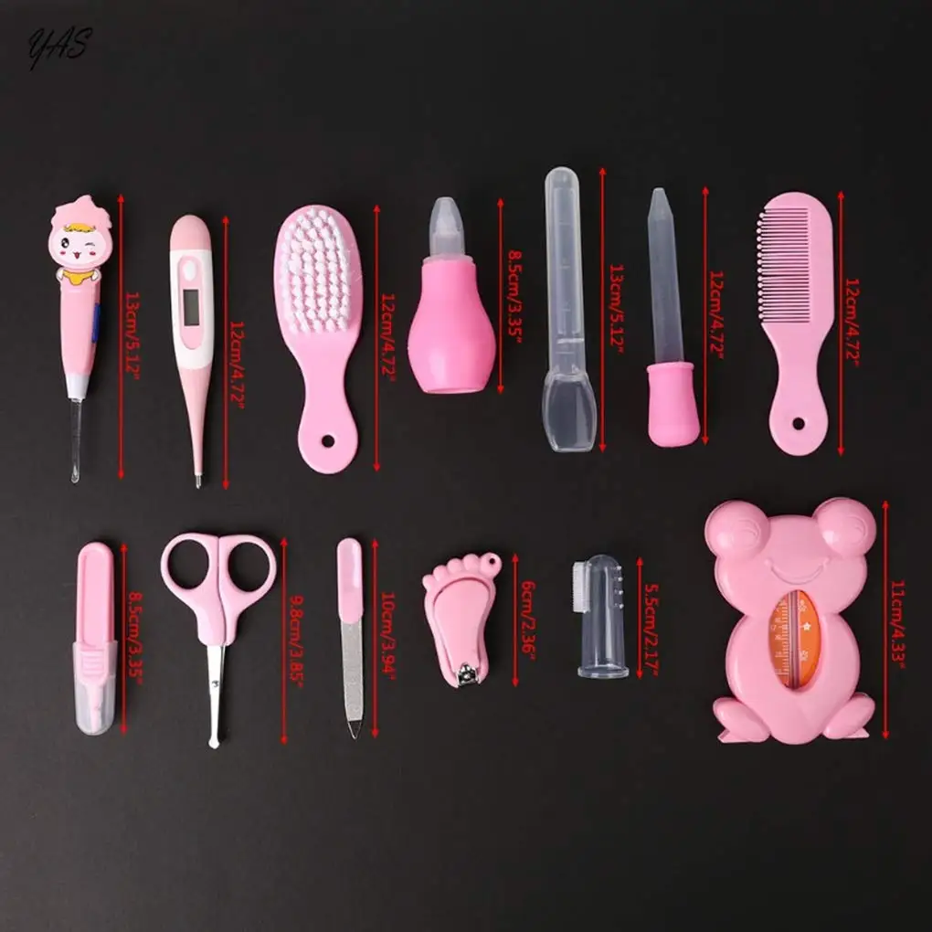 Infant Baby Grooming Tools Newborn Manicure Set Baby Healthcare Nail Hairbrush Tool Set 13PCS Baby Grooming kit