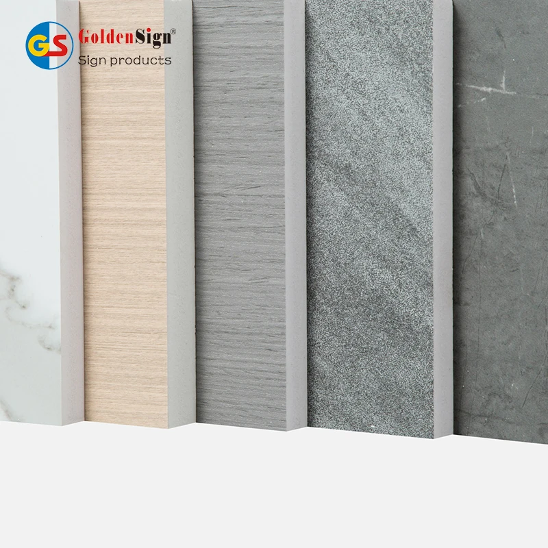 Goldensign wood color laminated pvc board kitchen cabinet pvc foam board