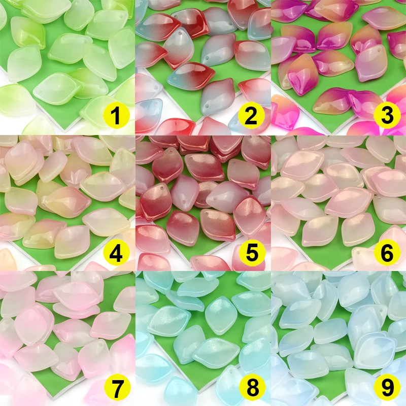 Colorful Petals Shape Lampwork Beads The Three-dimensional Shape Glass Beads Hairpin Handmade DIY