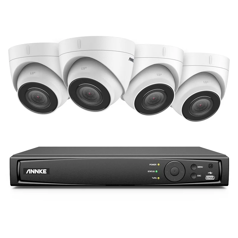 ANNKE 4K Ultra HD POE Security System 8CH NVR Recorder With 8MP Video Surveillance Cameras CCTV Kit Audio Recording 4K Ip camera