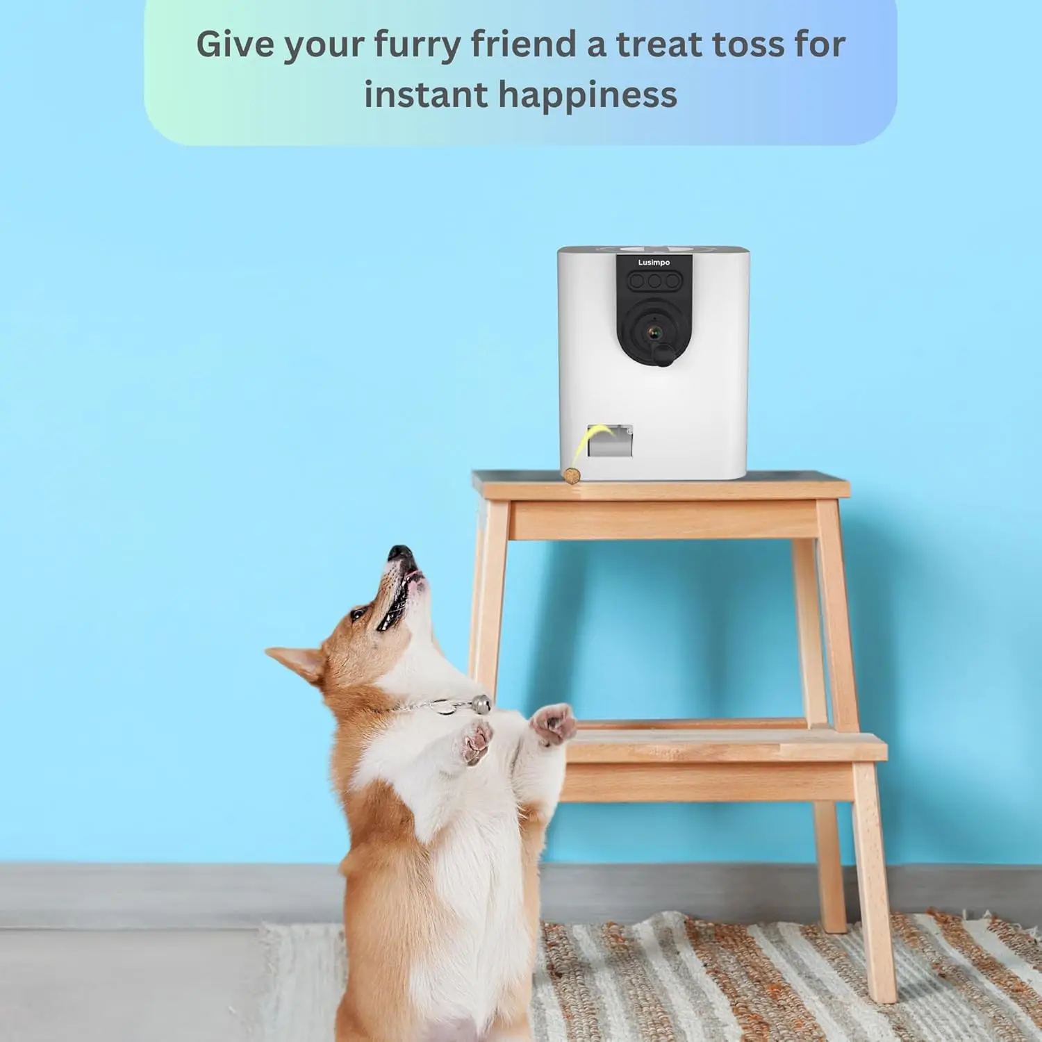 2025 new 1080P WiFi Smart Pet Camera Dogs/Cats Auto Night Vision 2-Way Audio Free App Treat Dispenser Live Video No Monthly Fee
