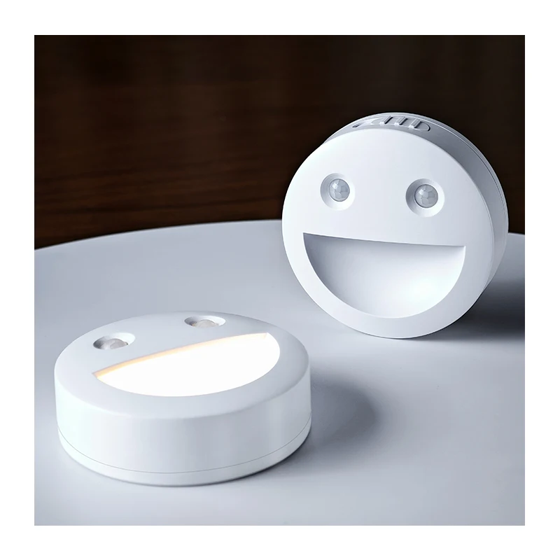 Magnetic PIR Motion Sensor and Dusk to Dawn Sensor LED cute smile Night Light Bedroom Bathroom Baby Nursery Toilet wall light