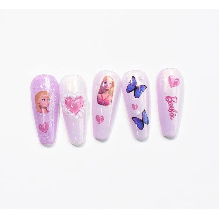 Popular China Wholesale Pink Barbie Art Decoration Nail Sticker
