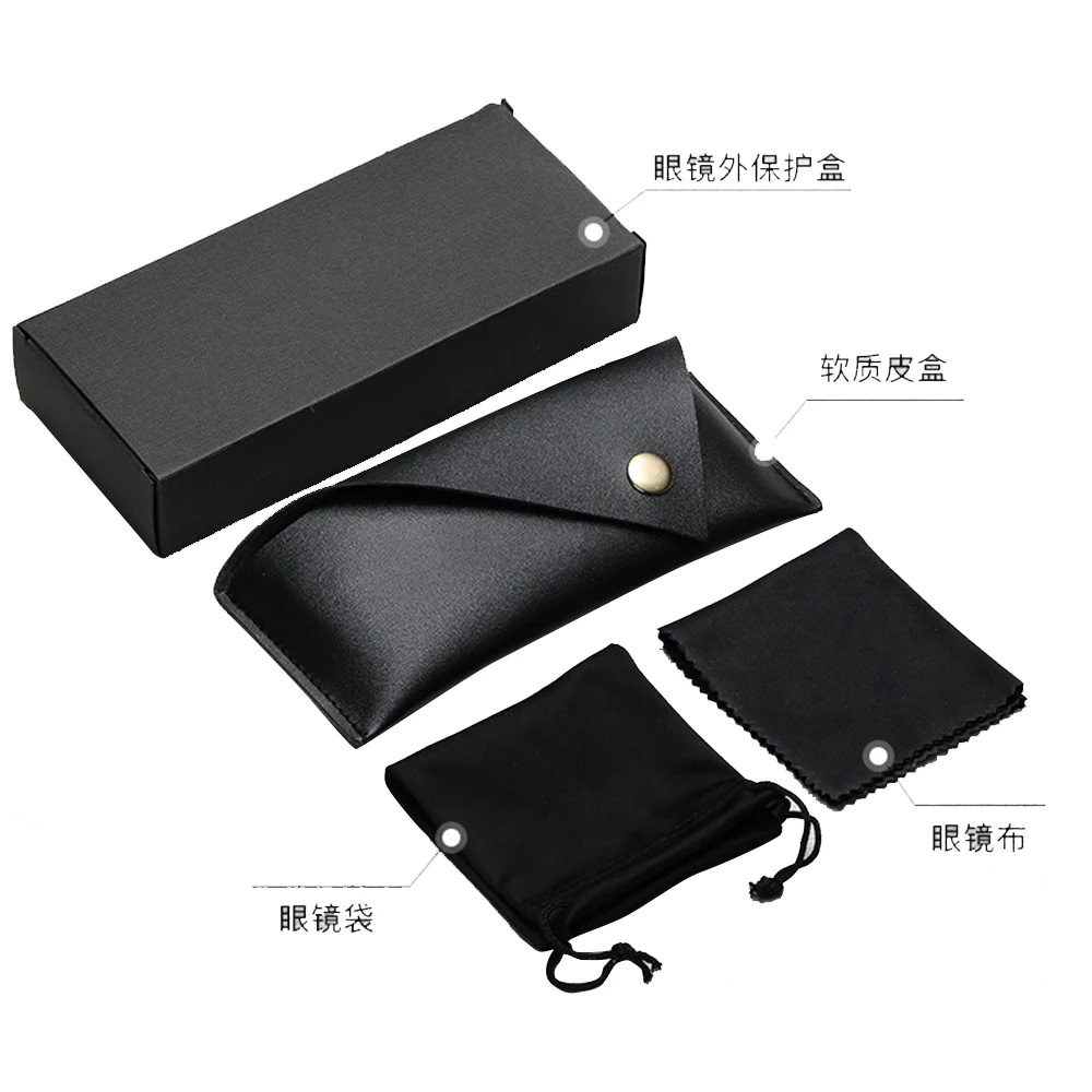 High luxury glasses case leather custom logo pu cover for