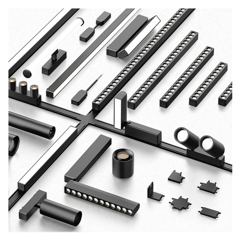 New Design Track Lighting Magnetic Led Track Lights DC48V 24V Ultra Thin Magnetic Track Rail Ultrathin Magnetic Light