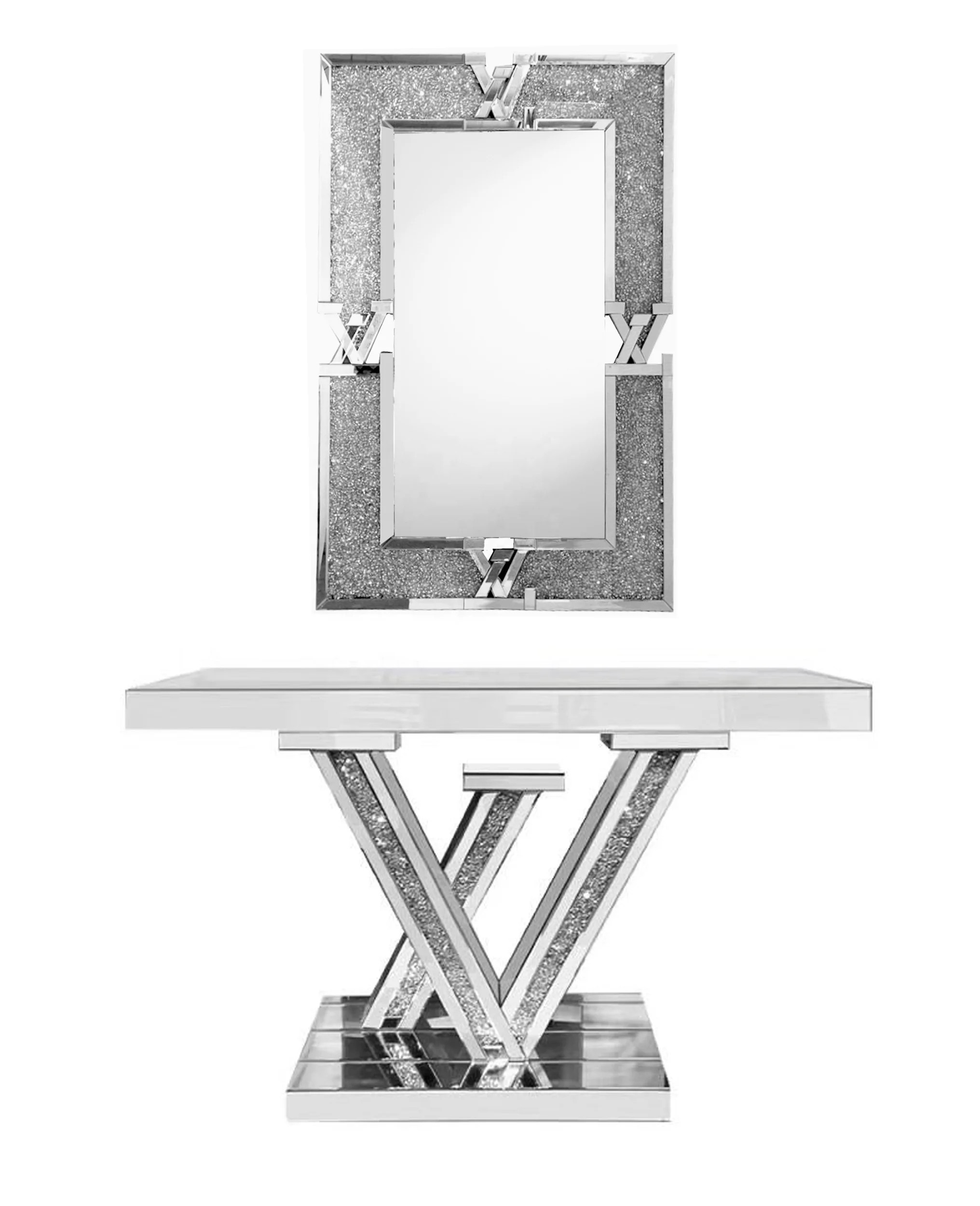 2022 High Quality Classic Mirrored Console Table with Wall Mirror Sets