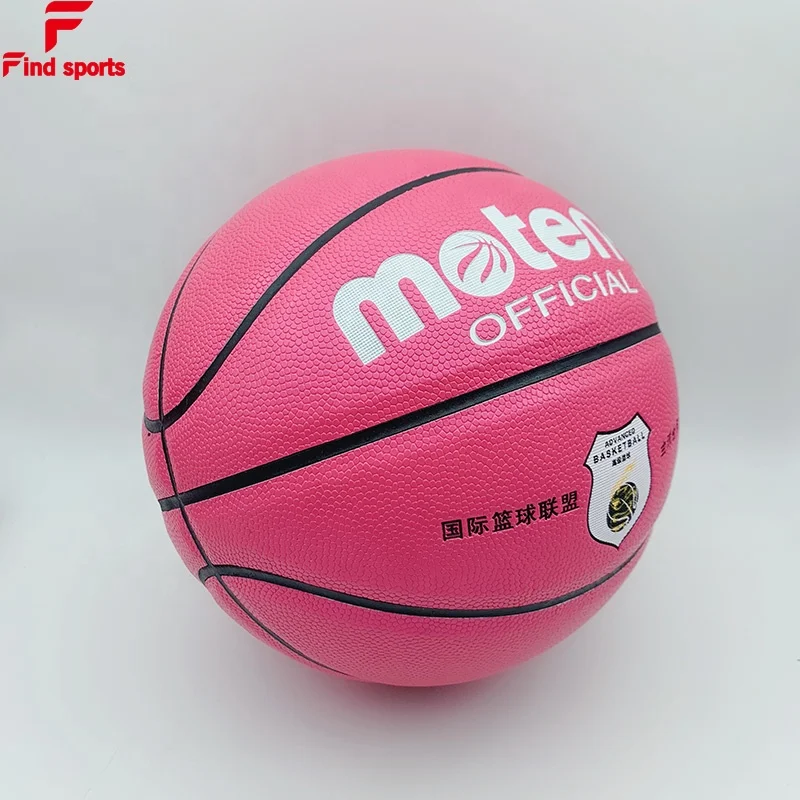 pink gril women PU leather basketball OEM logo size 6 for gift or promotion WNBA ball