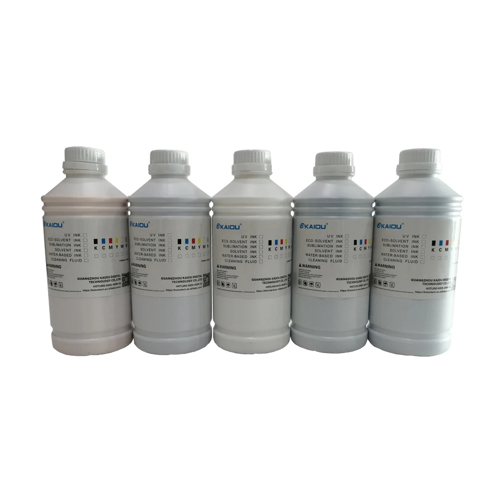 Kaiou Water Based Ink Dtf CMYKW Pigment Ink for XP600/l1800/4720/I3200 Print Head Pigment Ink Suppliers